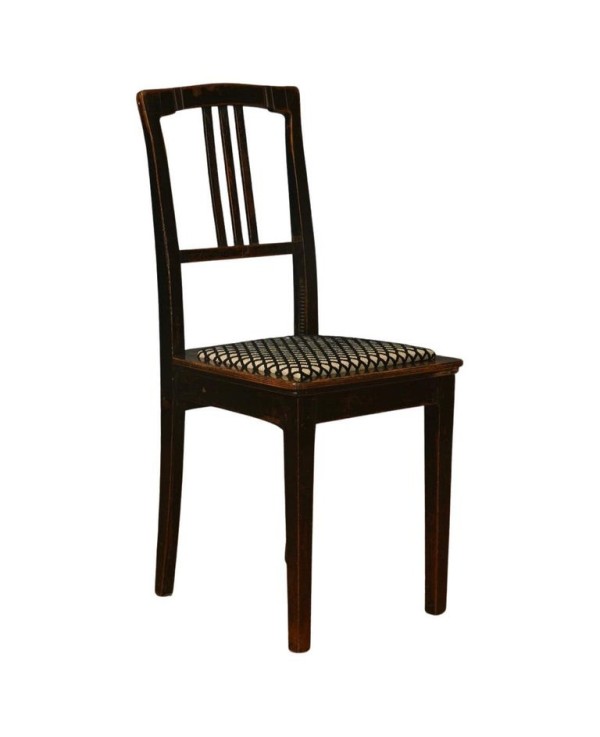 Art Deco Beech Wood Black Lacquered Austrian Piano Chair, 1900