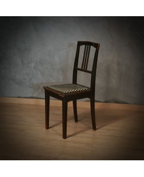 Art Deco Beech Wood Black Lacquered Austrian Piano Chair, 1900