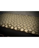 Gio Ponti in the Style, Velvet Brass and Beech Wood Art Deco Ottoman a