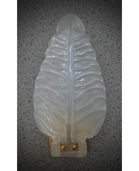 Murano Art Glass Sandblasted Light White and Brass Wall Light and Scon