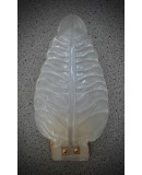 Applique in Vetro Artistico di Murano Sabbiato Bianco e Ottone