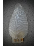 Applique in Vetro Artistico di Murano Sabbiato Bianco e Ottone