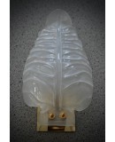 Murano Art Glass Sandblasted Light White and Brass Wall Light and Scon