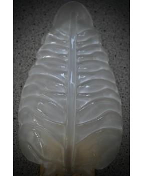 Applique in Vetro Artistico di Murano Sabbiato Bianco e Ottone