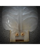 Murano Art Glass Sandblasted Light White and Brass Wall Light and Scon