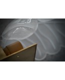 Murano Art Glass Sandblasted Light White and Brass Wall Light and Scon