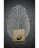 Murano Art Glass Sandblasted Light White and Brass Wall Light and Scon