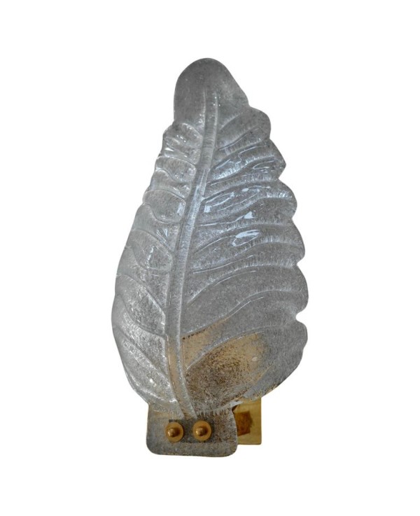 Murano Art Glass "Graniglia" Transparent and Brass Wall Light and Scon