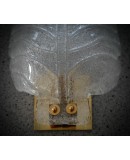 Murano Art Glass "Graniglia" Transparent and Brass Wall Light and Scon