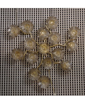 Murano Art Glass and Brass Midcentury Chandelier / Wall Light