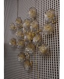 Murano Art Glass and Brass Midcentury Chandelier / Wall Light