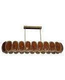 Murano Art Glass Oval Amber and Cream Art Deco Chandelier and Pendant