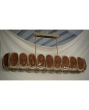 Murano Art Glass Oval Amber and Cream Art Deco Chandelier and Pendant