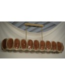 Murano Art Glass Oval Amber and Cream Art Deco Chandelier and Pendant