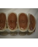 Murano Art Glass Oval Amber and Cream Art Deco Chandelier and Pendant