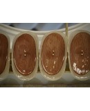 Lampadario Ovale in Vetro Artistico di Murano Color Ambra e Crema