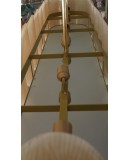 Murano Art Glass Oval Amber and Cream Art Deco Chandelier and Pendant