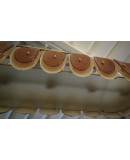 Lampadario Ovale in Vetro Artistico di Murano Color Ambra e Crema