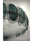 Murano Art Glass Round Green Art Deco Style Chandelier and Pendant