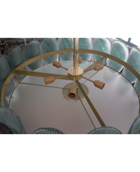 Murano Art Glass Round Green Art Deco Style Chandelier and Pendant