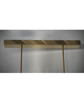 Murano Rectangular Blue Art Glass and Brass Art Deco Chandelier and Pe