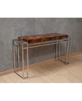CO 55 Aldo Tura consolle Cromo e legno, 1970