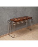 Aldo Tura in the stile Chrome and Wood Console Table, 1970