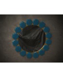 Murano Blue Glass and Brass Art Deco Console / Wall Mirror