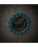 Specchio da parete Art Déco in Vetro Blu di Murano e Ottone