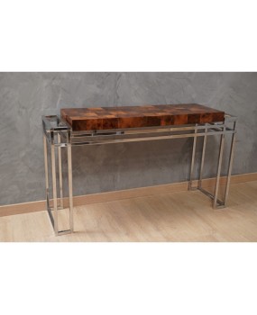 CO 55 Aldo Tura consolle Cromo e legno, 1970