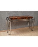 Aldo Tura in the stile Chrome and Wood Console Table, 1970