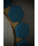 Specchio da parete Art Déco in Vetro Blu di Murano e Ottone