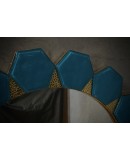 Specchio da parete Art Déco in Vetro Blu di Murano e Ottone