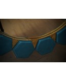 Murano Blue Glass and Brass Art Deco Console / Wall Mirror