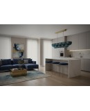 Lampadario Rettangolare in Vetro Blu di Murano e Ottone