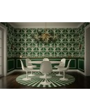 Lampadario Sputnik in Vetro Verde di Murano e Ottone