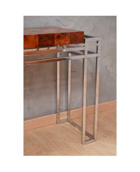 CO 55 Aldo Tura consolle Cromo e legno, 1970