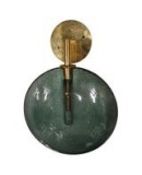 Murano Round Pink Glass and Brass Modern Wall Light and Sconces