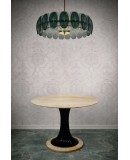 Murano Art Glass Round Green Art Deco Style Chandelier and Pendant