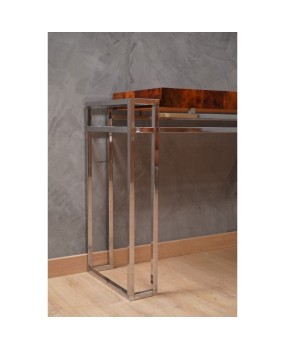 Aldo Tura in the stile Chrome and Wood Console Table, 1970