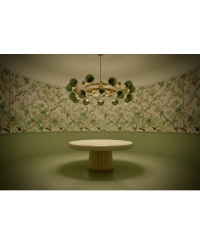 Lampadario Art Déco di Murano Sputnik in Vetro Artistico Verde e Otton