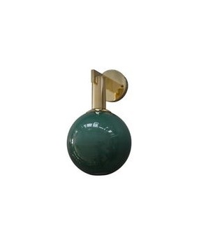 Murano Art Glass and Brass Green Color Art Deco Wall Light and Sconces