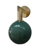Murano Art Glass and Brass Green Color Art Deco Wall Light and Sconces