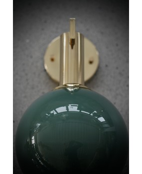 Murano Art Glass and Brass Green Color Art Deco Wall Light and Sconces