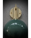 Applique Art Déco in Vetro di Murano e Ottone di Colore Verde