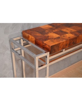 CO 55 Aldo Tura consolle Cromo e legno, 1970