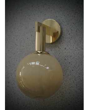 Murano Art Glass and Brass Cream Color Art Deco Wall Light and Sconces