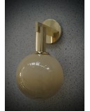 Murano Art Glass and Brass Cream Color Art Deco Wall Light and Sconces