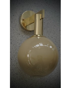 Murano Art Glass and Brass Cream Color Art Deco Wall Light and Sconces