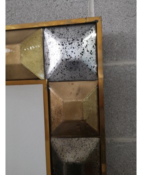 Specchio in Vetro Artistico di Murano e Ottone